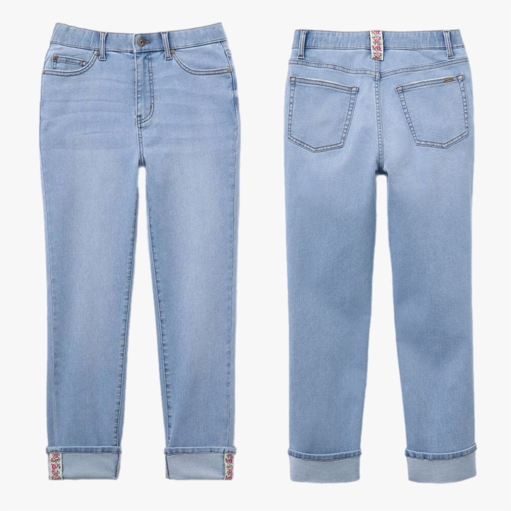 Matilda Jane Enchanted Garden Secret Stretch Boyfriend Jeans Size 2
